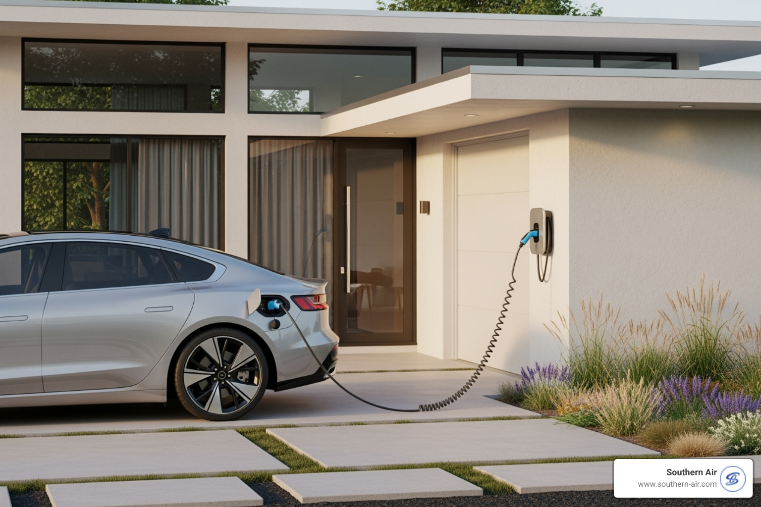 modern home with EV charger - Electrical service upgrades Lynchburg modern home with EV charger - Electrical service upgrades Lynchburg