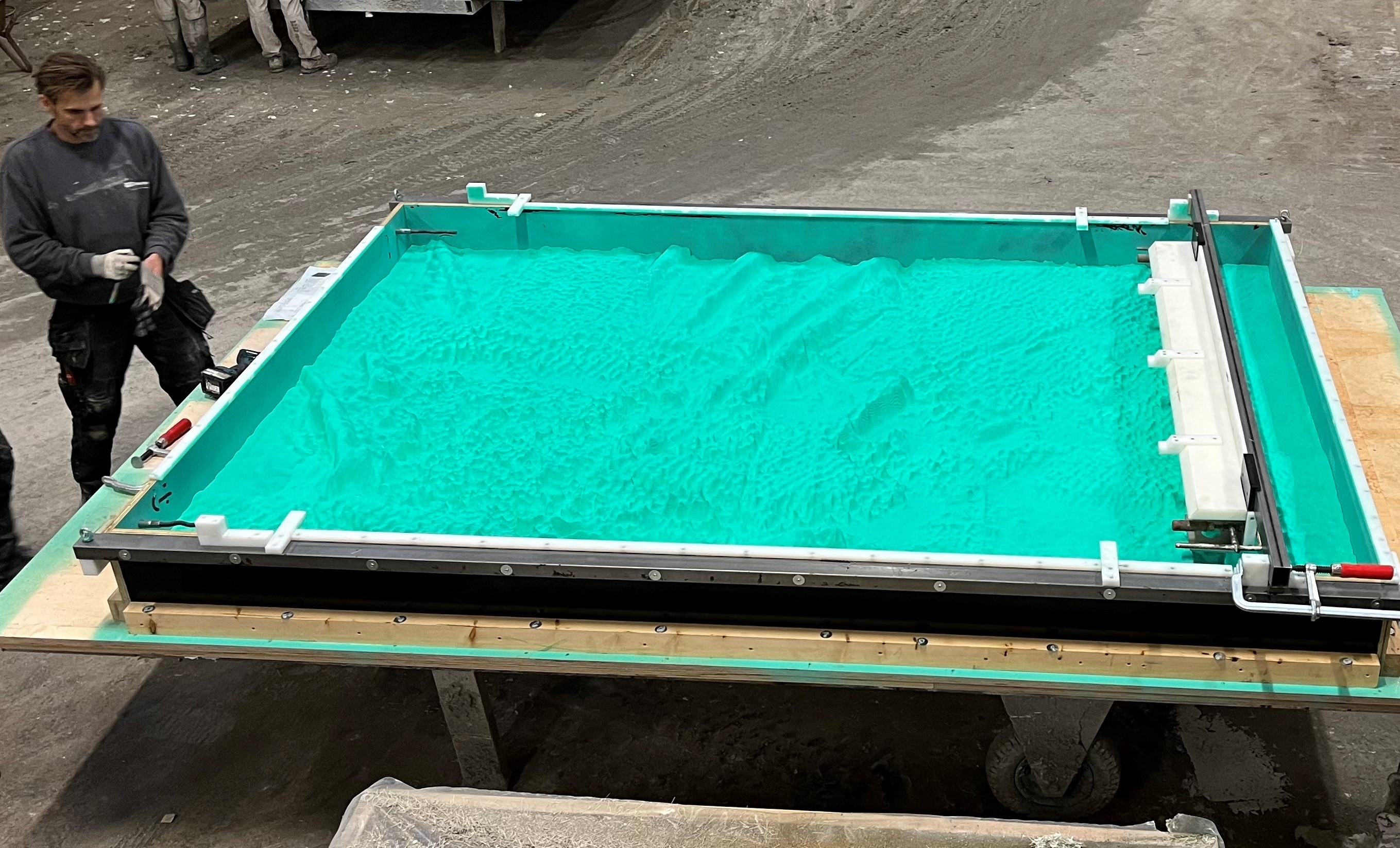 Mould before GRC spray casting 