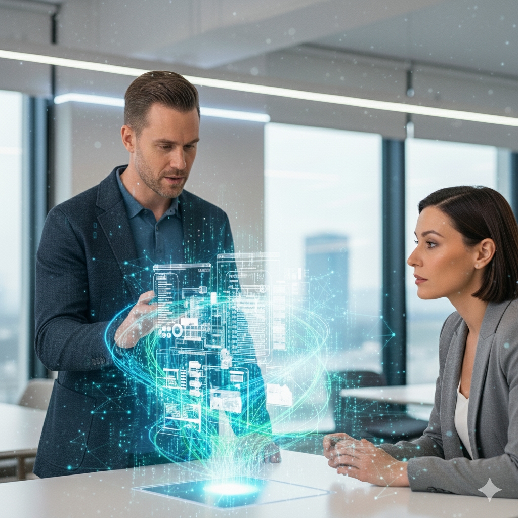 People checking AI configuration of Fuenta One processes