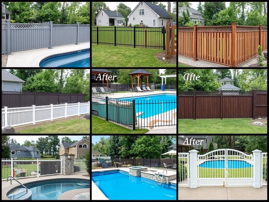 Pool fence gallery collage