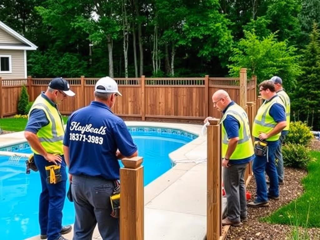 Pool fence crew installation