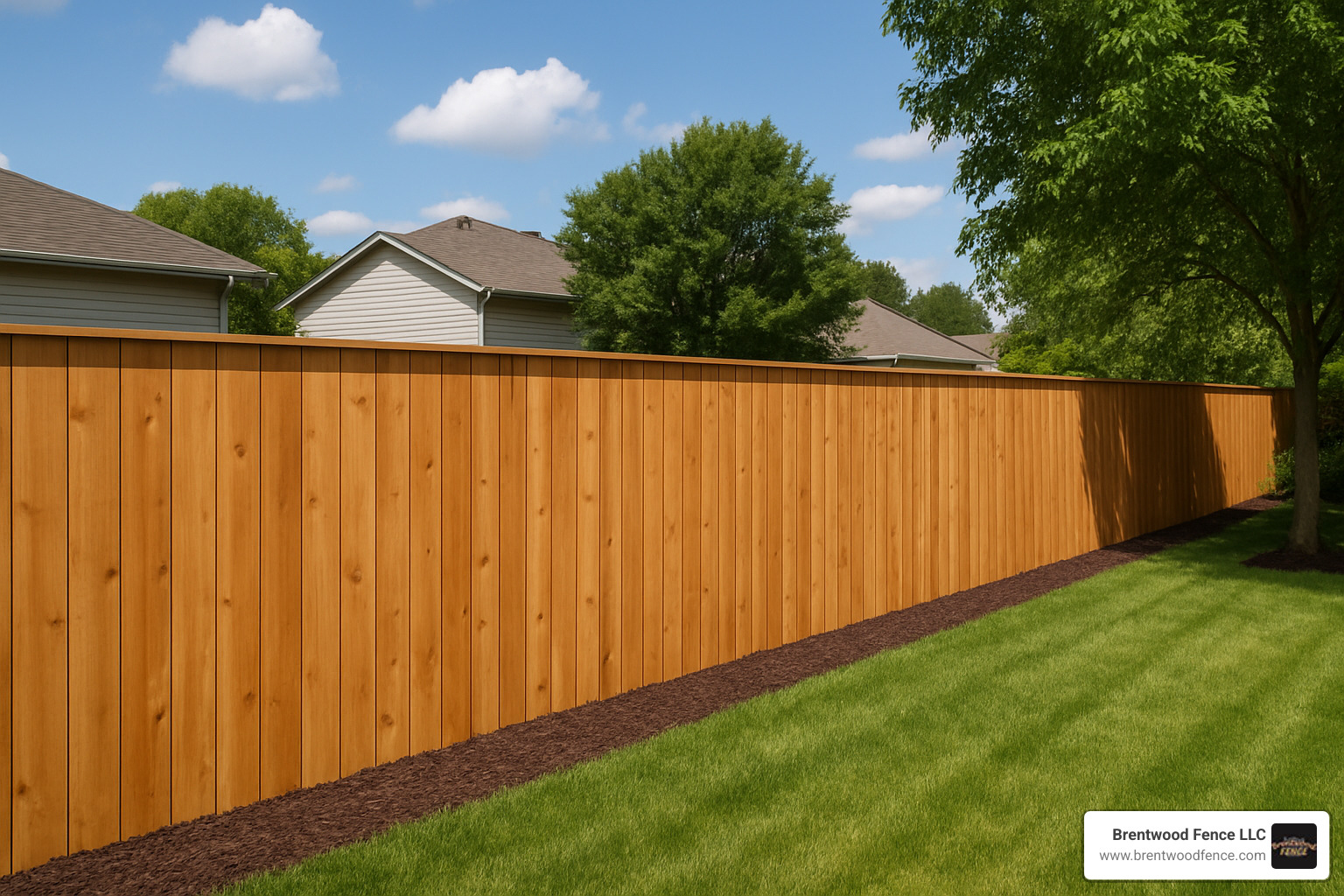 finished cedar privacy fence showing professional installation quality - fence repair company