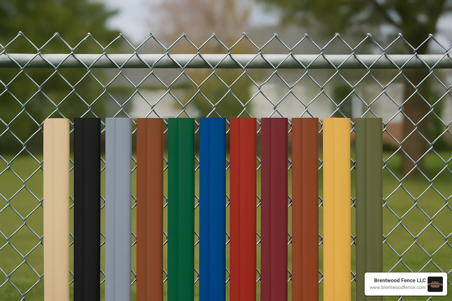A palette of various privacy slat colors, showing a wide range of options from neutrals to vibrant hues, helping visualize aesthetic choices for chain link fences. - best privacy slats for chain link fence