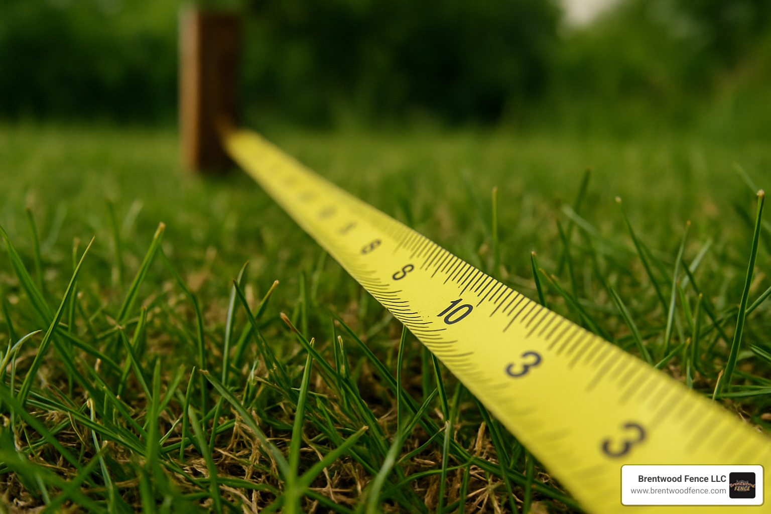 measuring tape along a property line - cost of wood fence installation