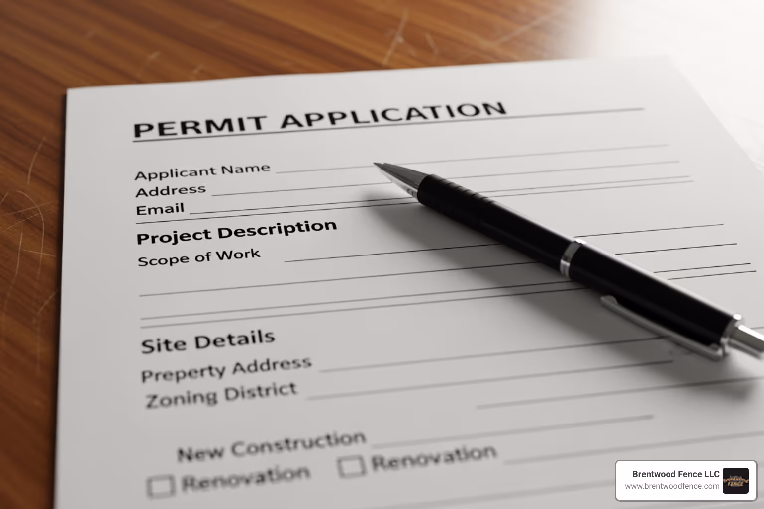 A close-up image of a generic permit application form, with sections for applicant information, project description, and site details visible, implying the need for thorough documentation. - can i put a fence around wetlands in massachusetts