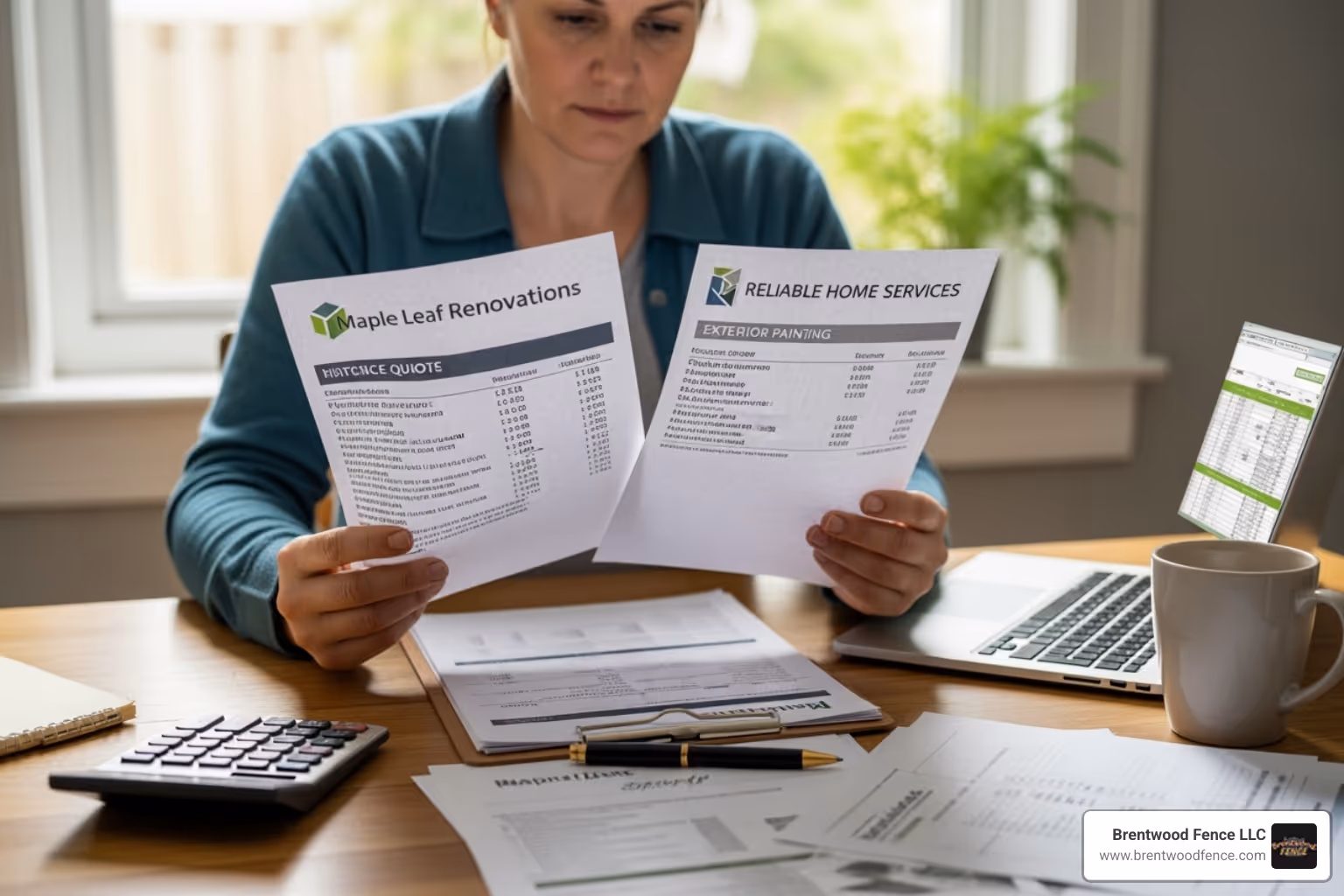 homeowner comparing quotes - fence and gate installation near me