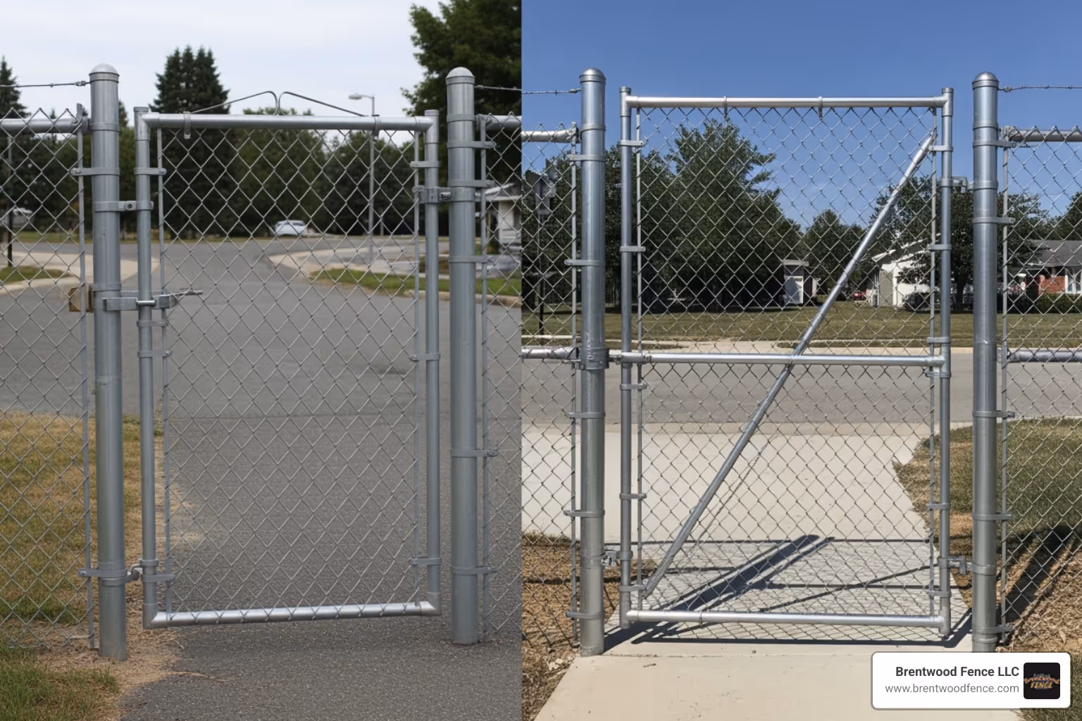 side-by-side comparison of a lightweight residential gate versus a heavy-duty commercial gate - commercial chain link gates side-by-side comparison of a lightweight residential gate versus a heavy-duty commercial gate - commercial chain link gates