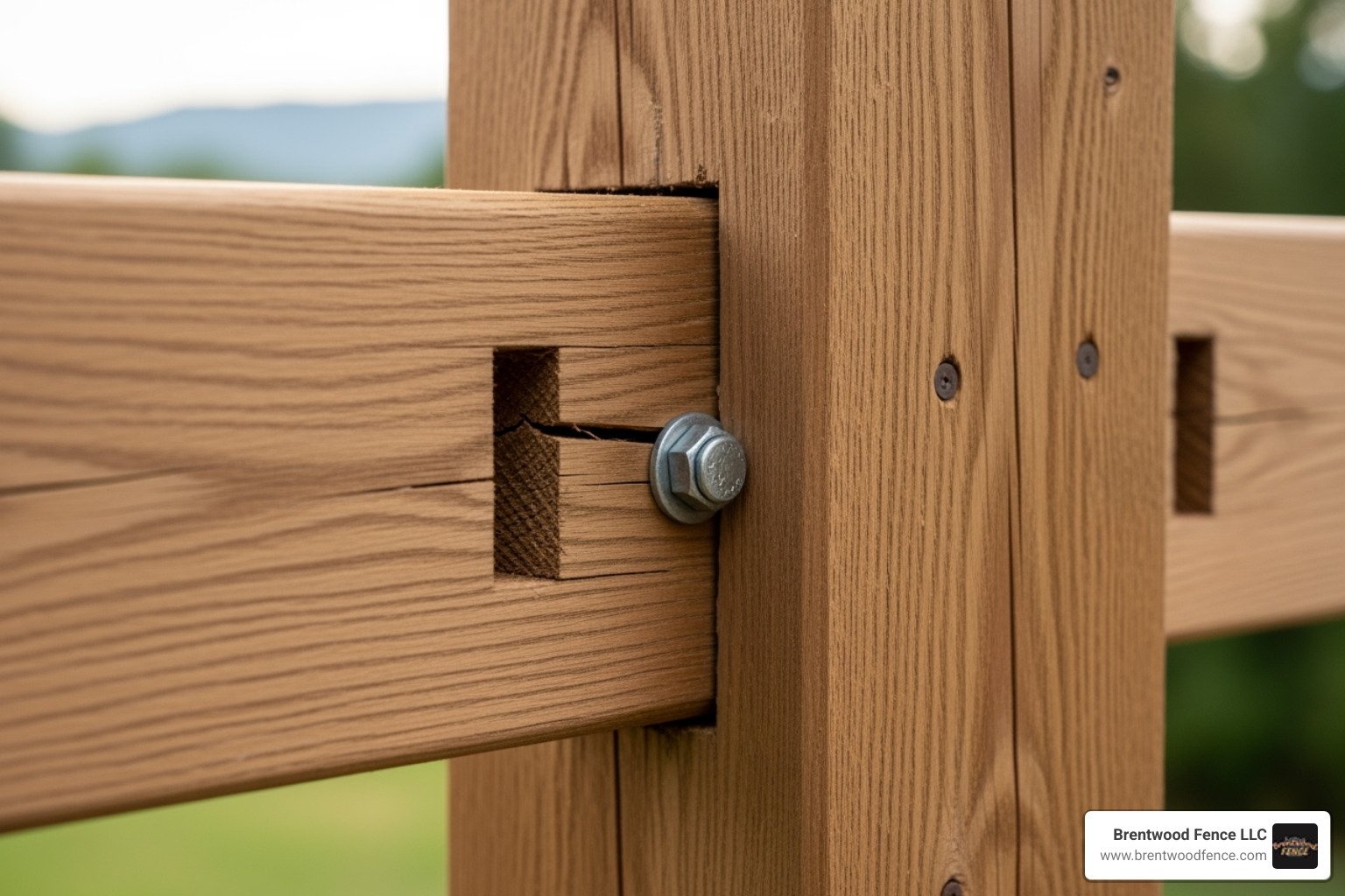 detailed close-up shot of a well-constructed fence joint - best rated fence company