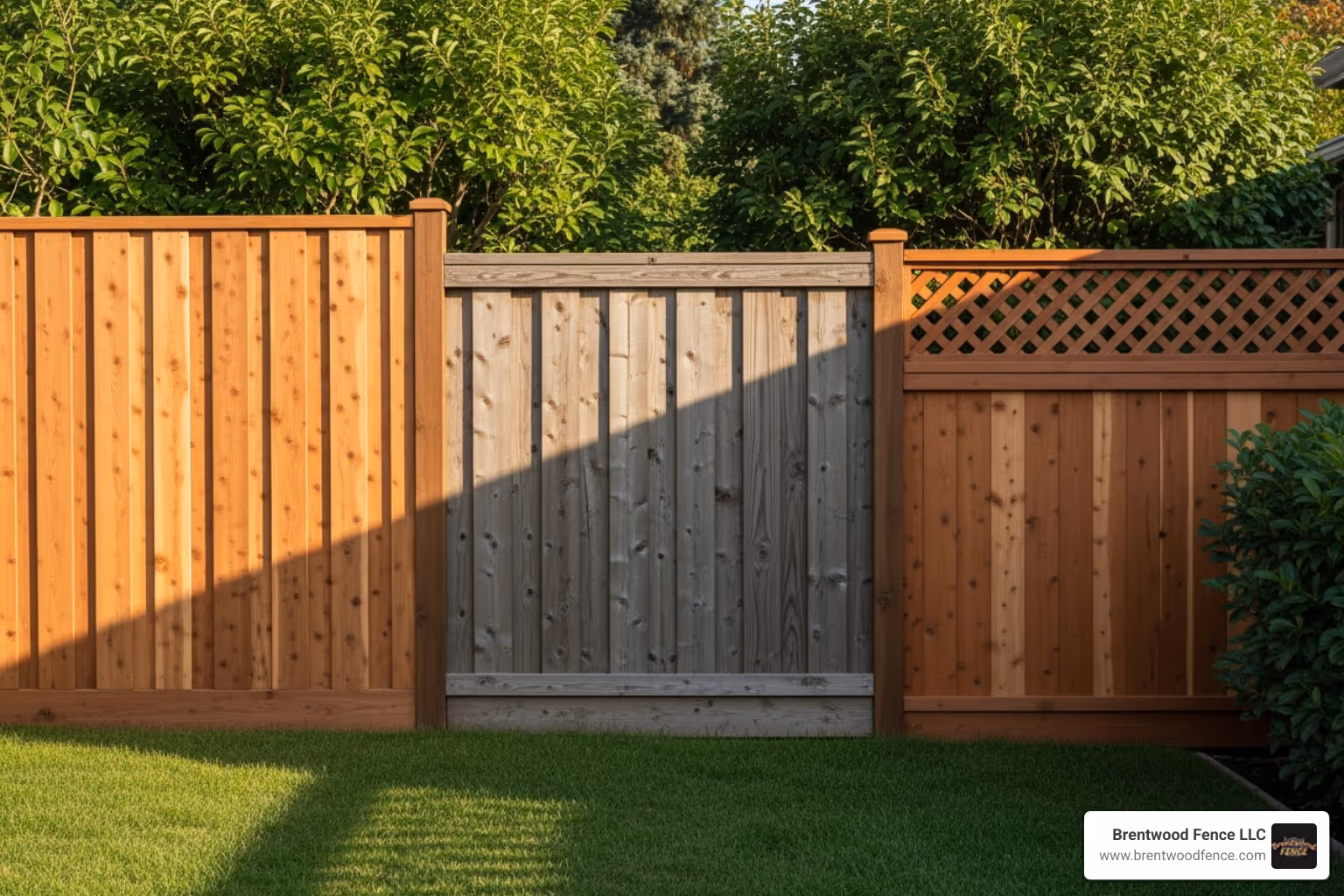 Various wood fence panel styles including privacy, board-on-board, and lattice top - replacing wood fence panels Various wood fence panel styles including privacy, board-on-board, and lattice top - replacing wood fence panels