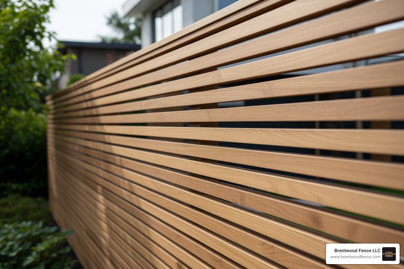 sleek horizontal wooden fence - wooden fence