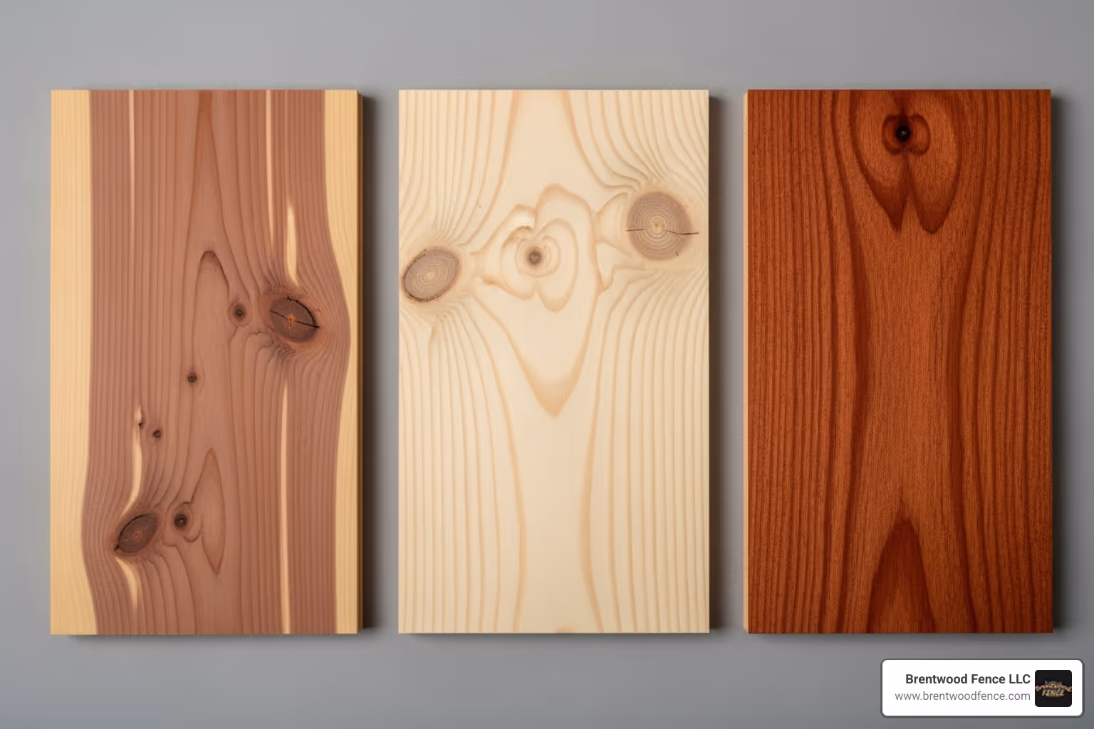 samples of different wood types like cedar, pine, and redwood - replacing wooden fence samples of different wood types like cedar, pine, and redwood - replacing wooden fence