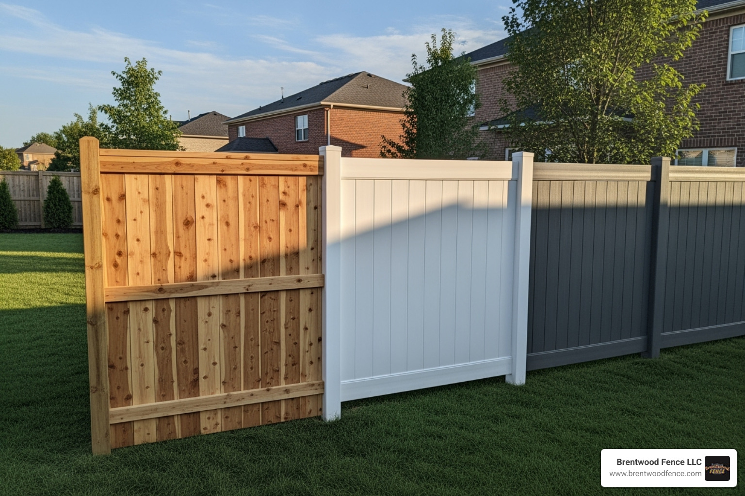 side-by-side examples of wood, vinyl, and composite privacy fences - 100 ft privacy fence cost side-by-side examples of wood, vinyl, and composite privacy fences - 100 ft privacy fence cost