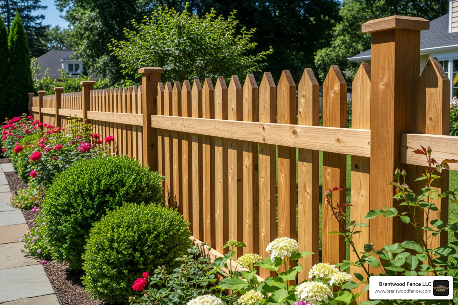 classic cedar picket fence - fence companies concord nh