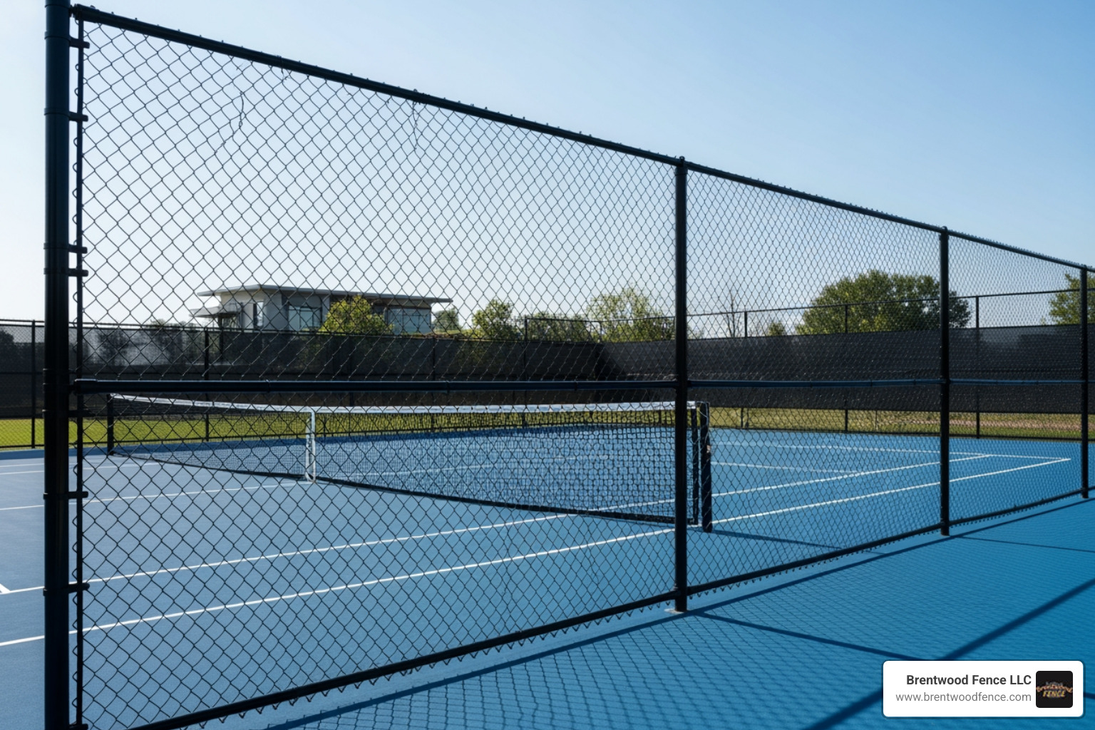 black vinyl-coated chain-link fence around a tennis court - sports court fencing installers near me black vinyl-coated chain-link fence around a tennis court - sports court fencing installers near me