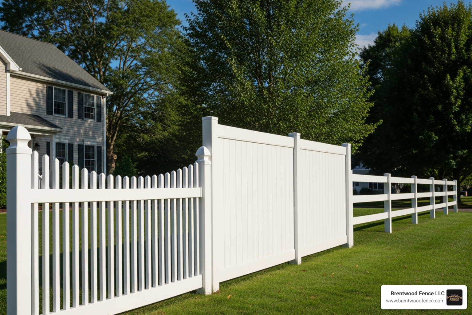 variety of vinyl fence styles like picket, privacy, and post-and-rail - vinyl fence massachusetts