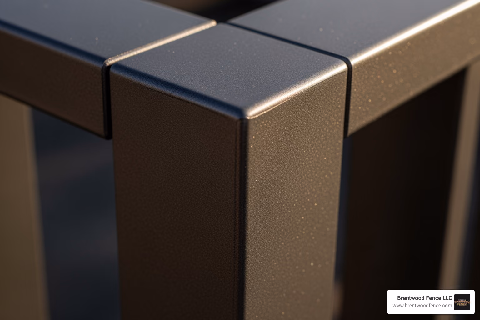 close-up on the textured, powder-coated finish of an aluminum rail - aluminum railing companies near me