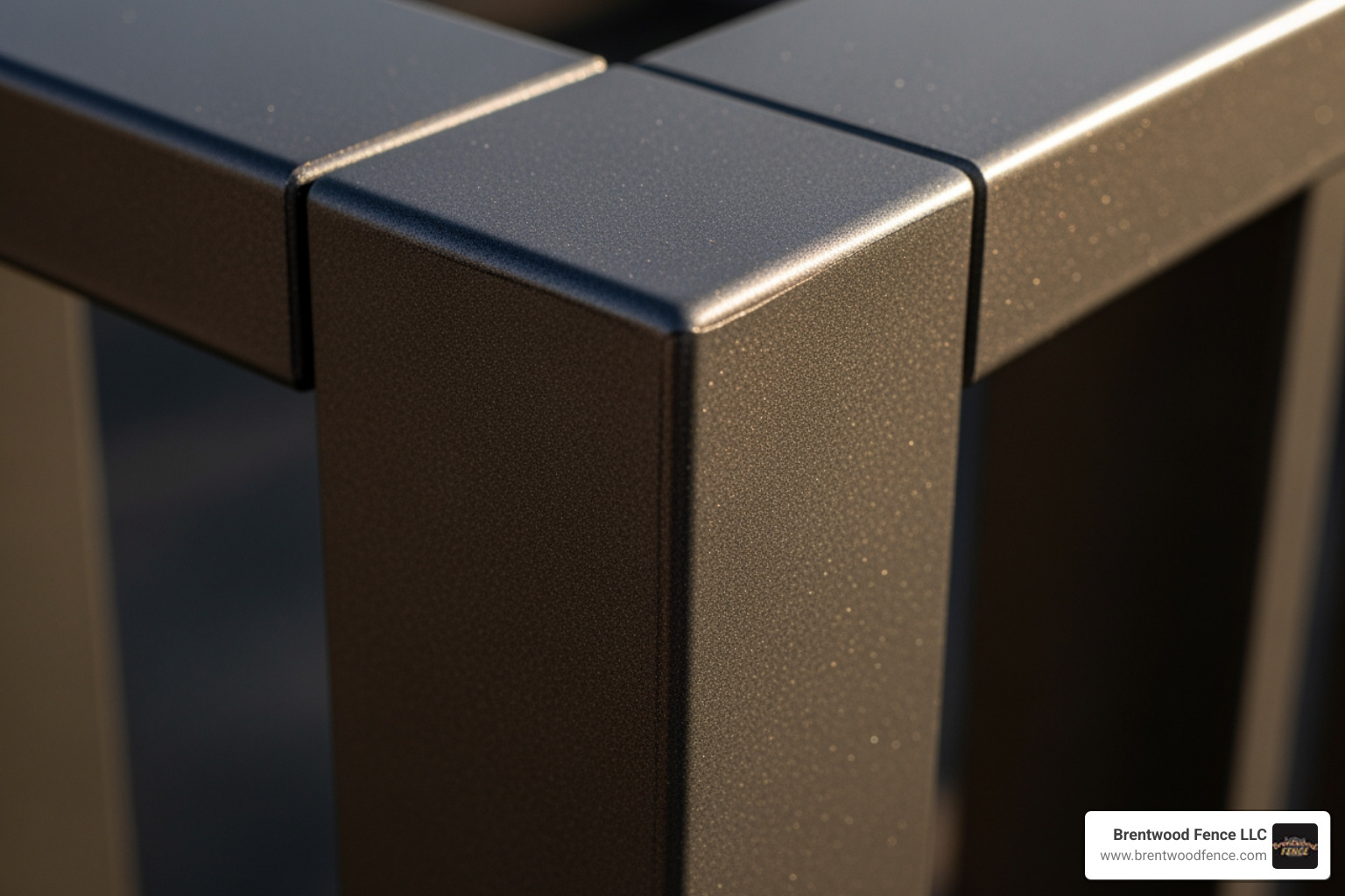 close-up on the textured, powder-coated finish of an aluminum rail - aluminum railing companies near me