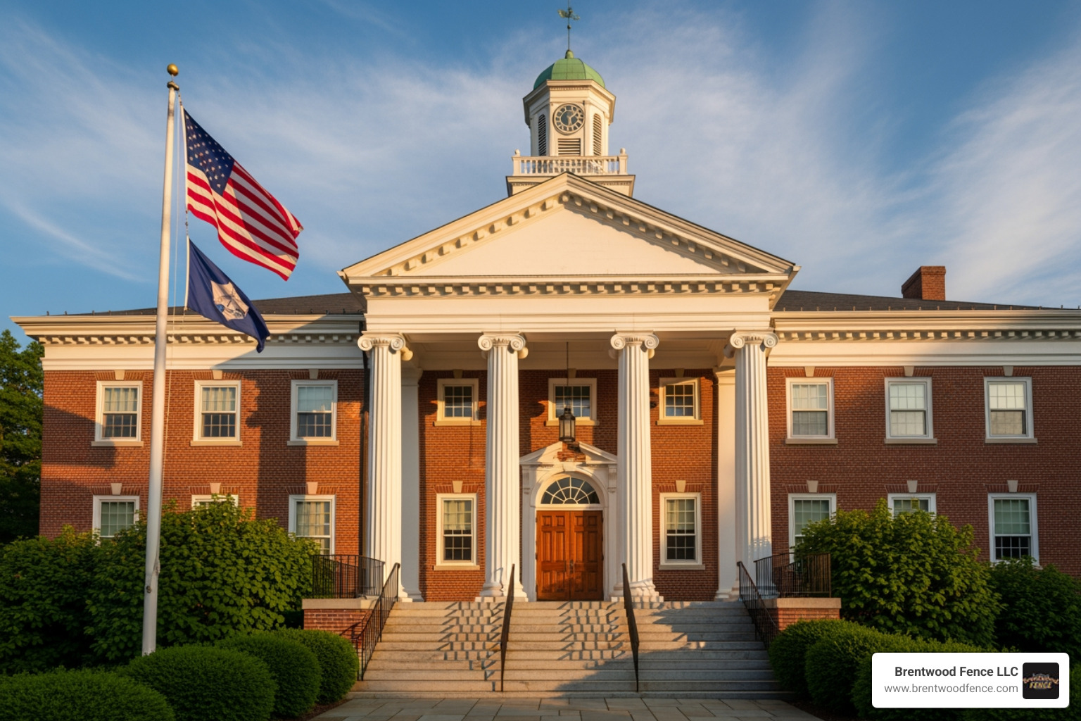 Massachusetts town hall building entrance - do you need a permit for a fence in massachusetts