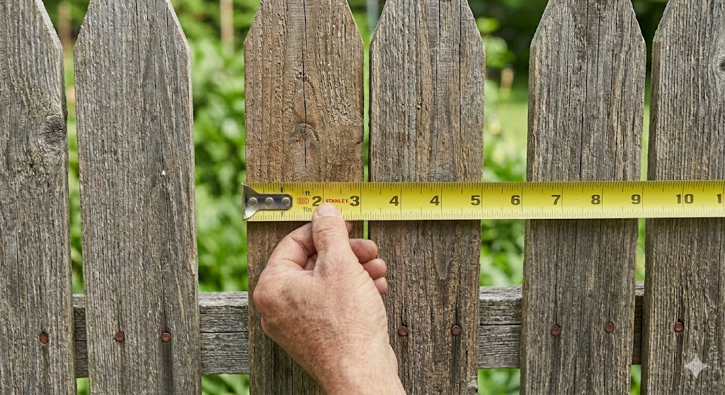 Tape measure along a fence panel - cost of wood per linear foot
