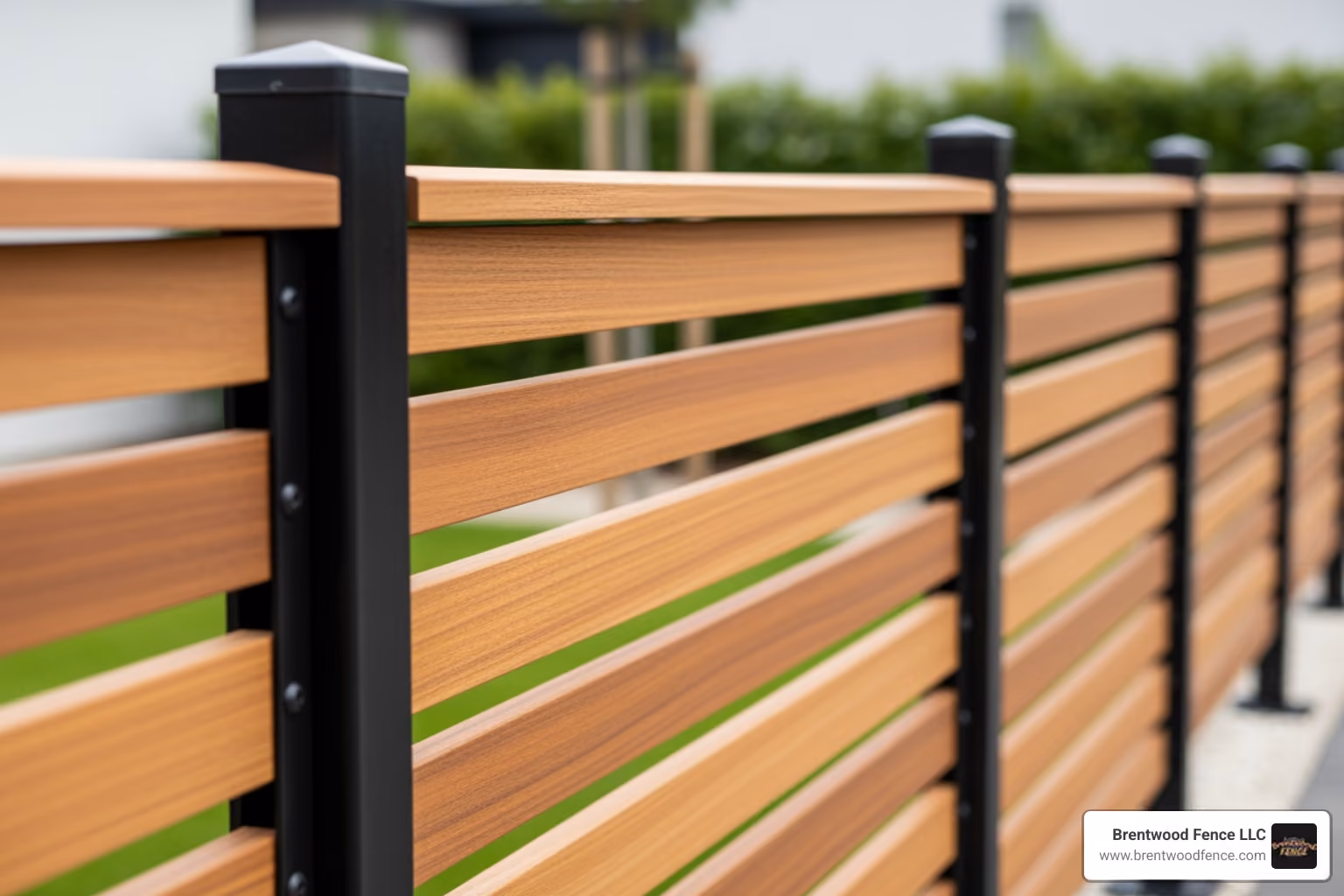 wood slat sliding into a U-channel metal post system - metal fence posts for wood slats