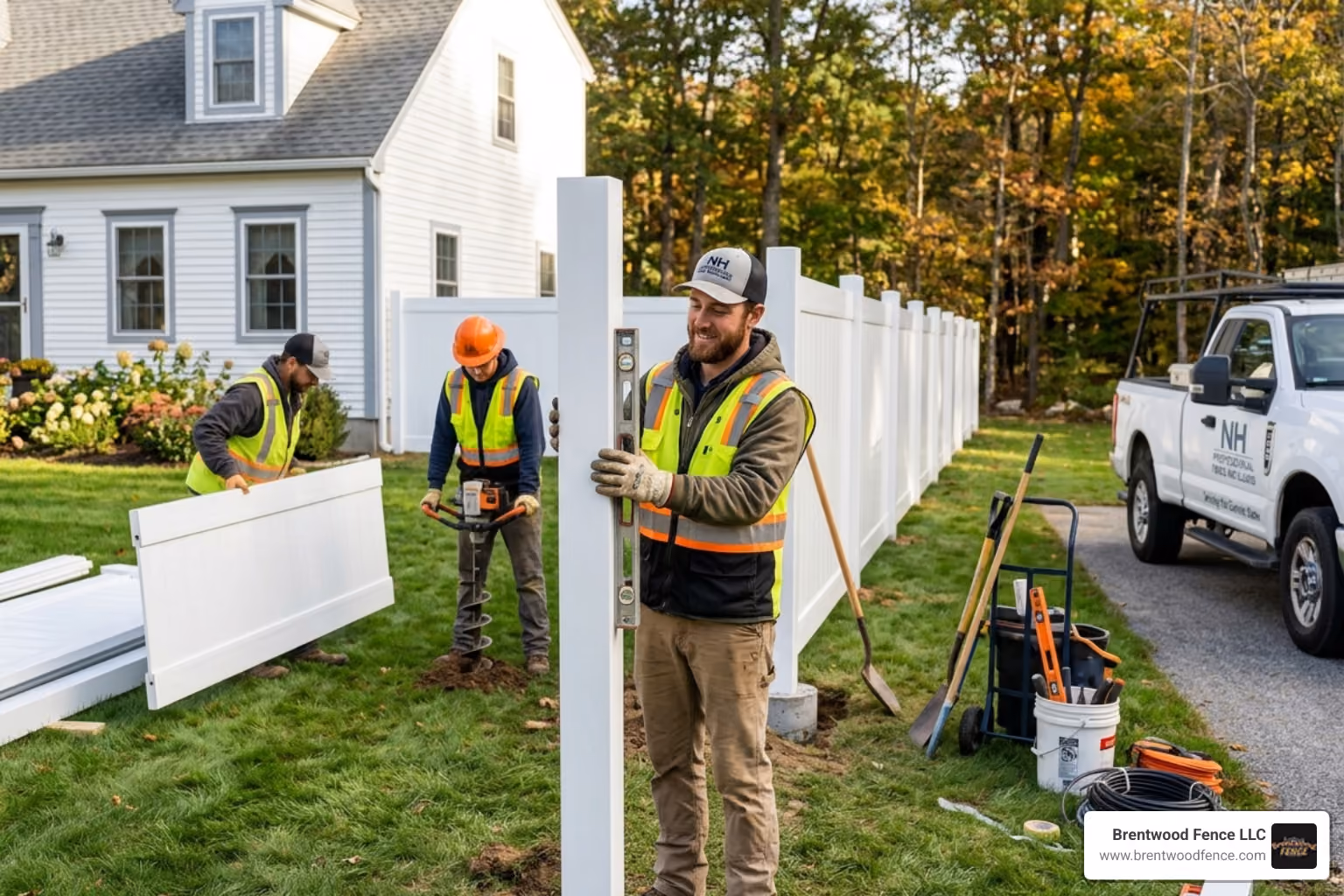 various high-quality fence material samples including vinyl and cedar - professional NH fence installers