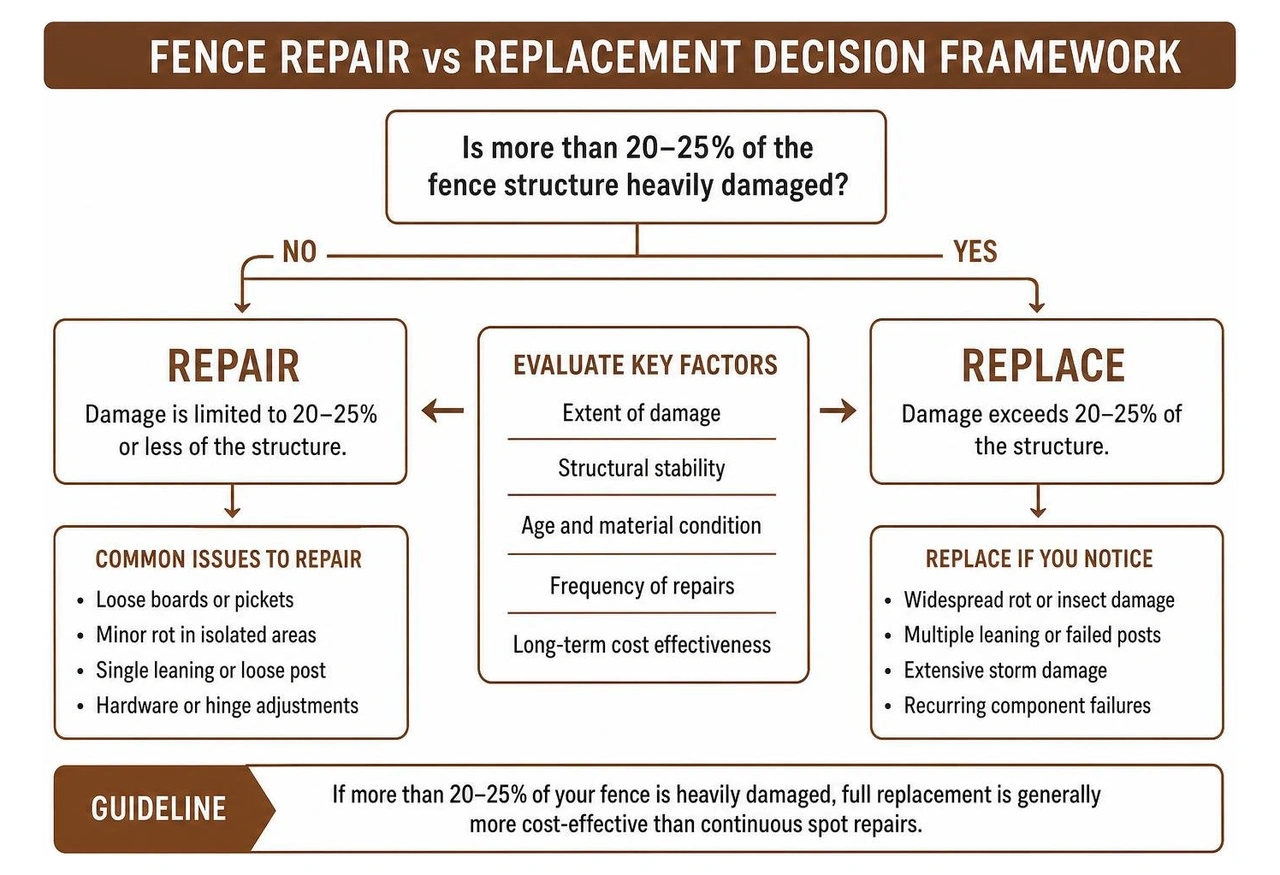 Fence Repair vs Replacement Decision Framework
