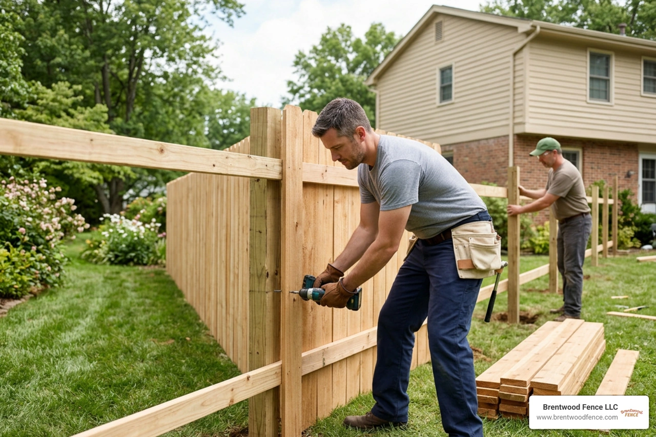 Contractor reviewing site plans and permits with property owner