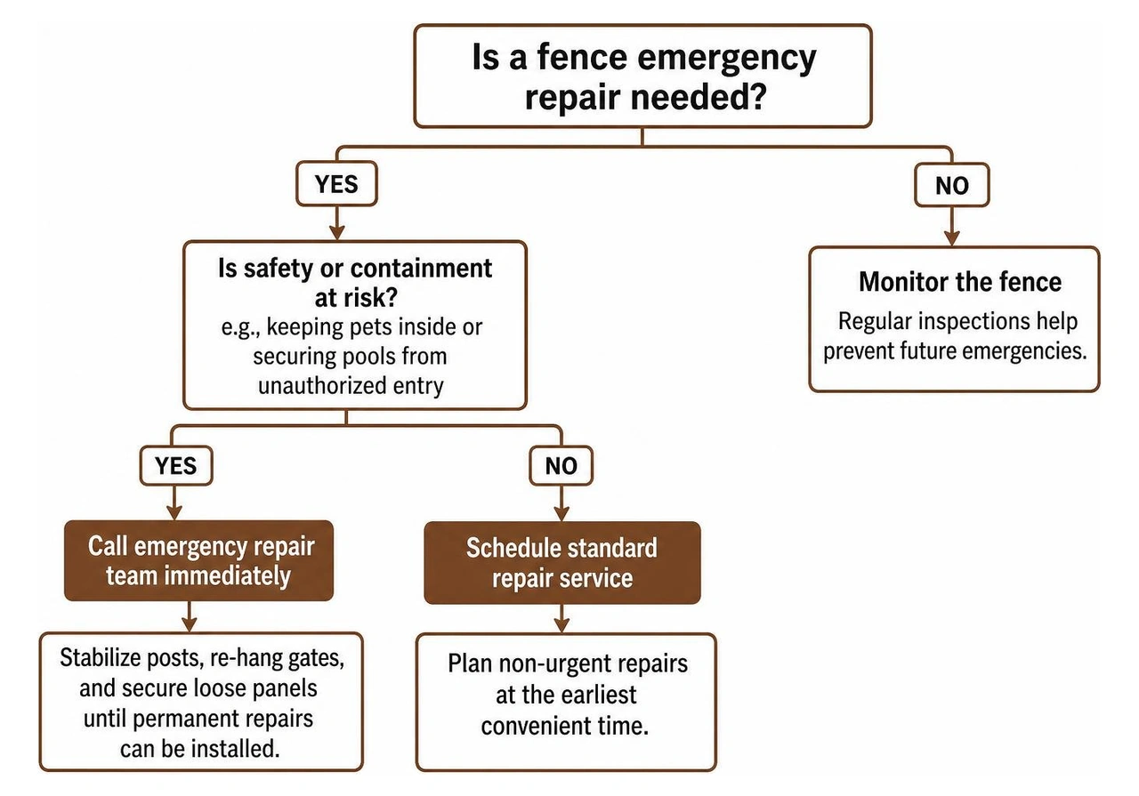 Emergency repair decision tree