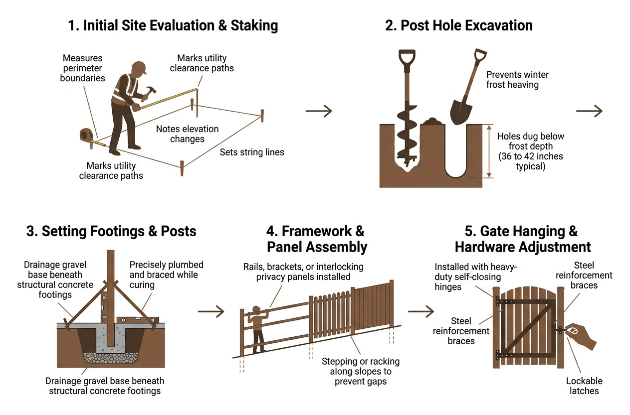 step by step privacy fence installation process step by step privacy fence installation process