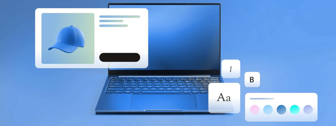 Minimal ecommerce UI mockup on a laptop, representing modern and intuitive shopping design.