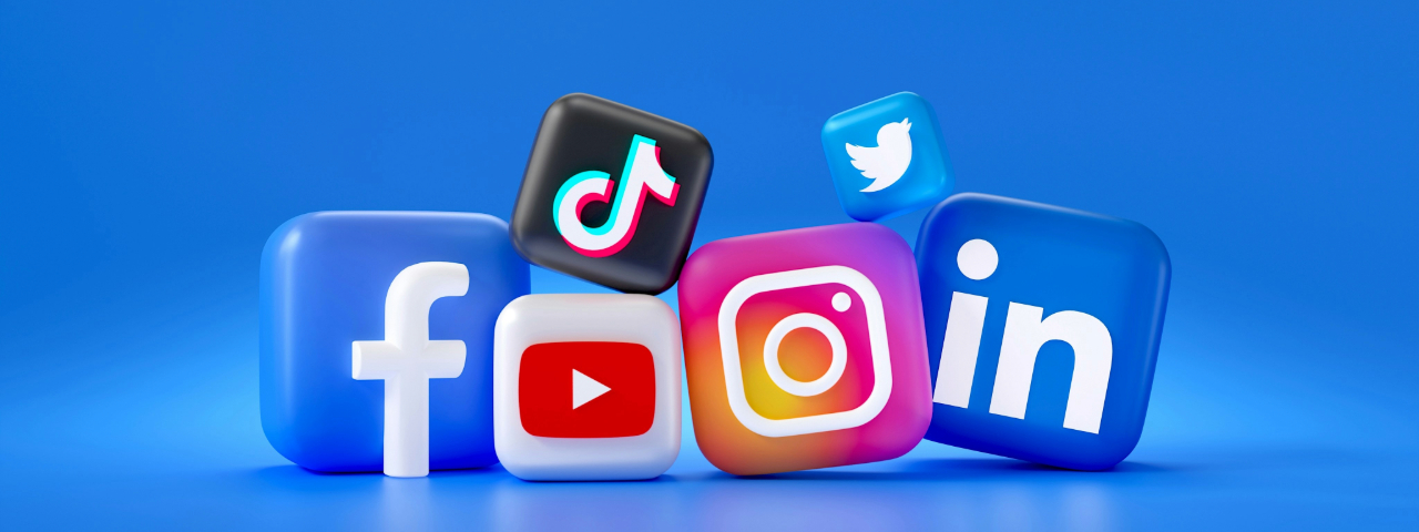 3D icons of major social media platforms illustrating shifting digital trends and customer behavior.