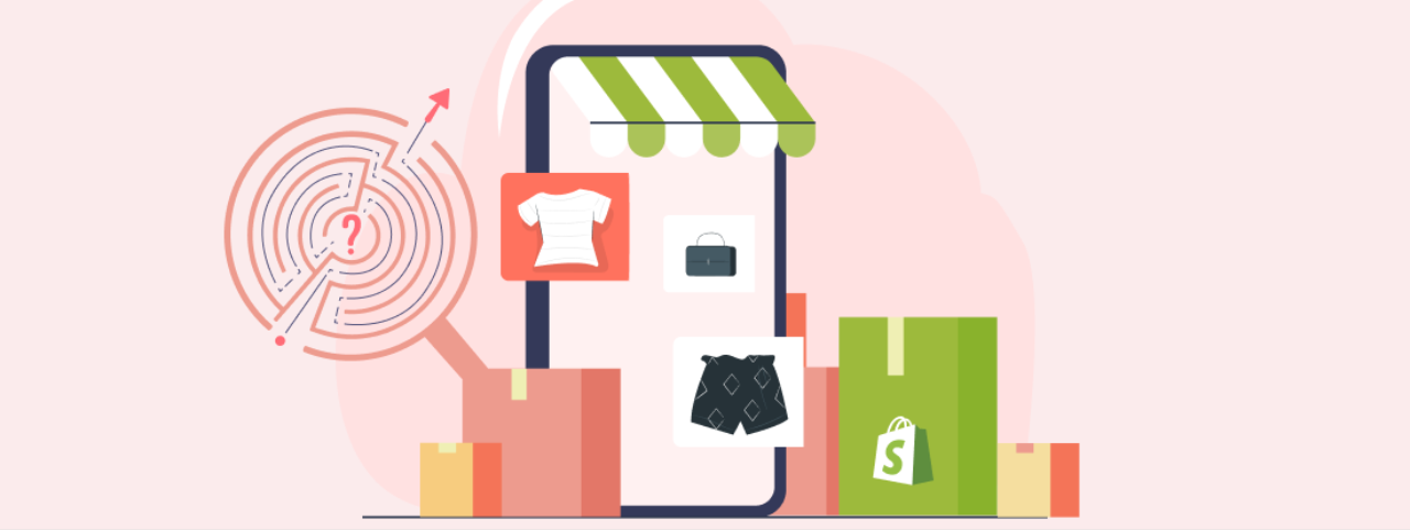Shopify store interface with target graphic symbolizing UX, branding alignment, and performance optimization.
