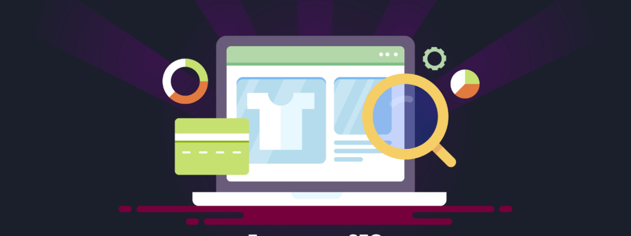 Ecommerce product page with magnifying glass representing product search optimization and SEO.