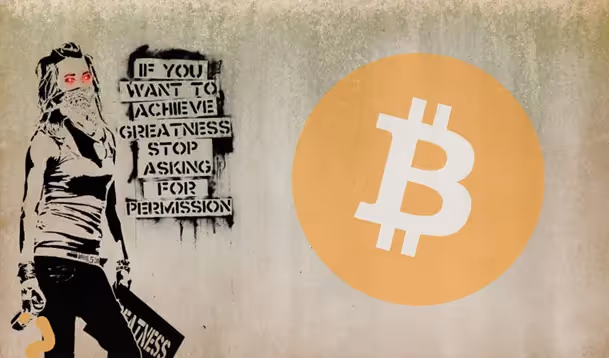 A bitcoin sign on a wallAI-generated content may be incorrect.