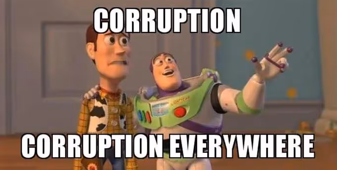 Corruption Corruption everywhere - Buzz and Woody (Toy Story) Meme Meme  Generator