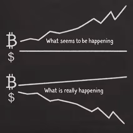 A graph of a bitcoin and dollarAI-generated content may be incorrect.
