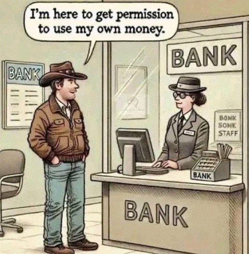 A cartoon of a person standing next to a person at a bankAI-generated content may be incorrect.