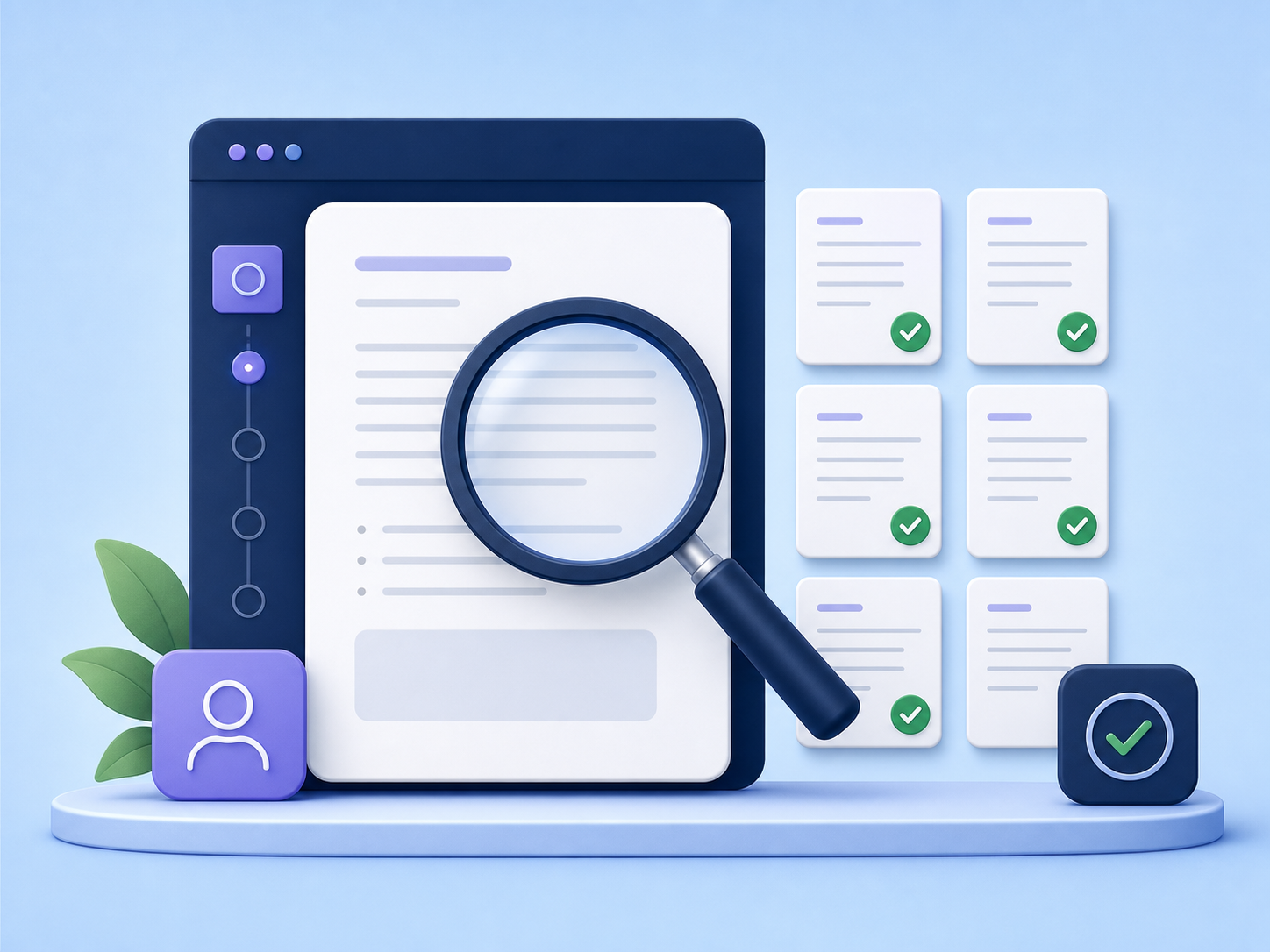 Application documents under a magnifying glass representing expert sponsor licence review.