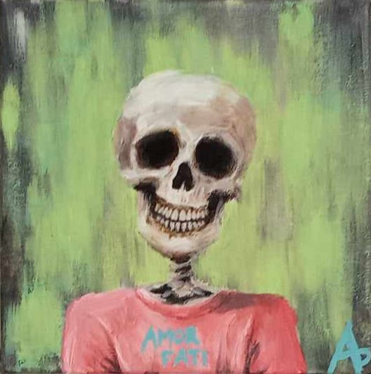 A smiling skeleton