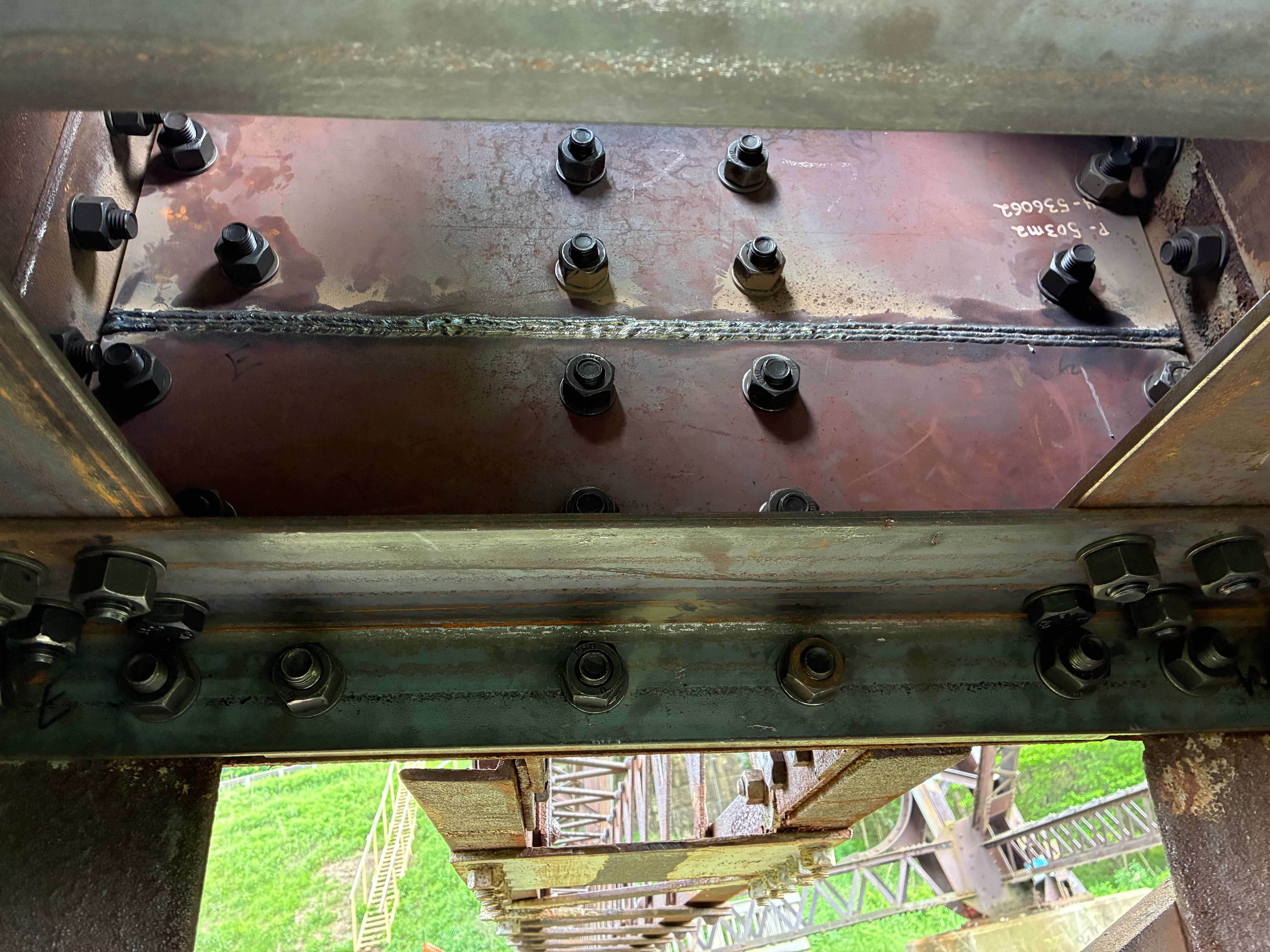 Steel repairs on the Kinzua Gorge Overlook Bridge.