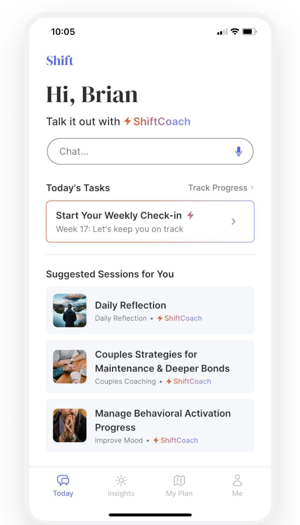 Shift: Your AI Health & Life Coach. AI retrained for coaching.