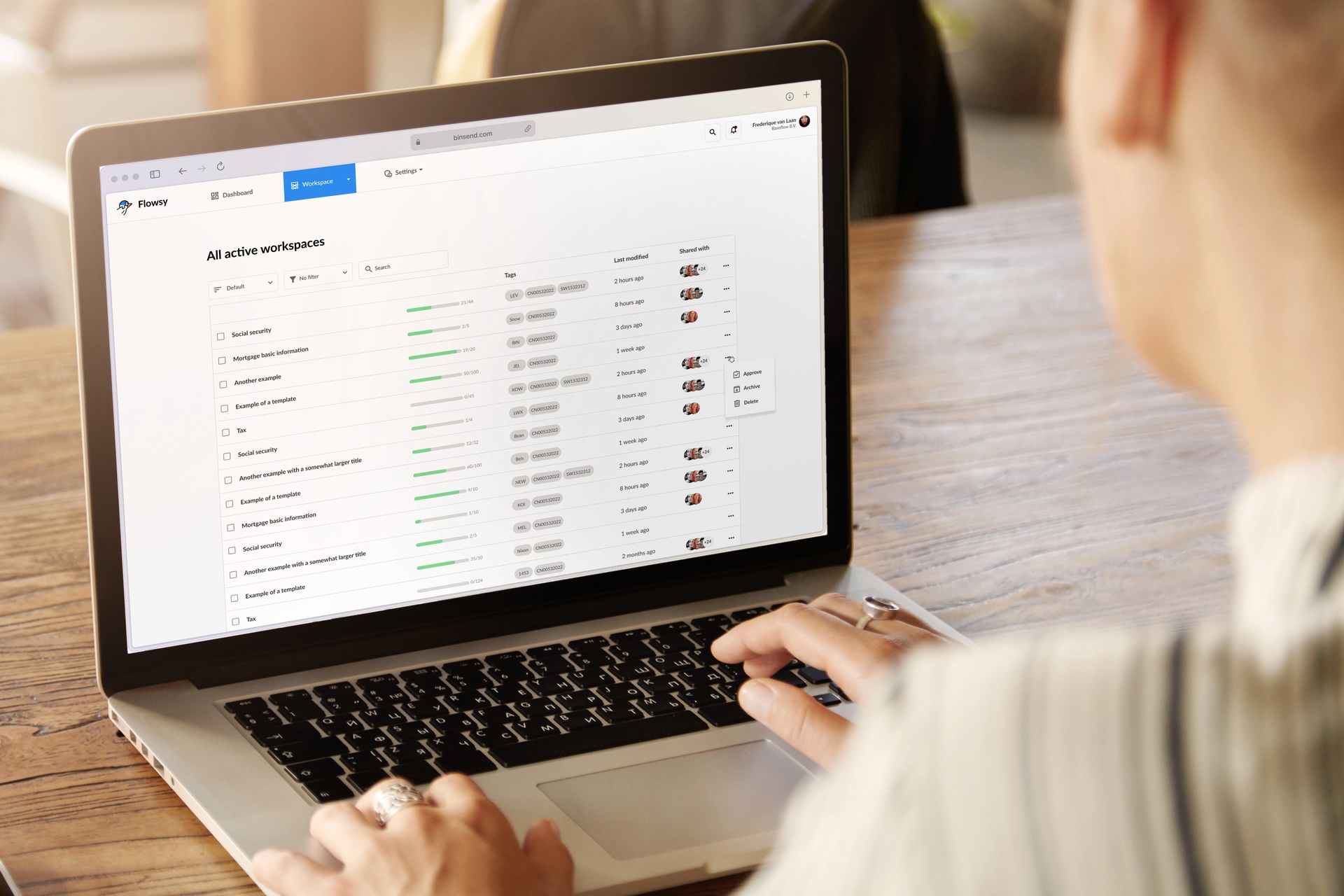 Binsend web overview