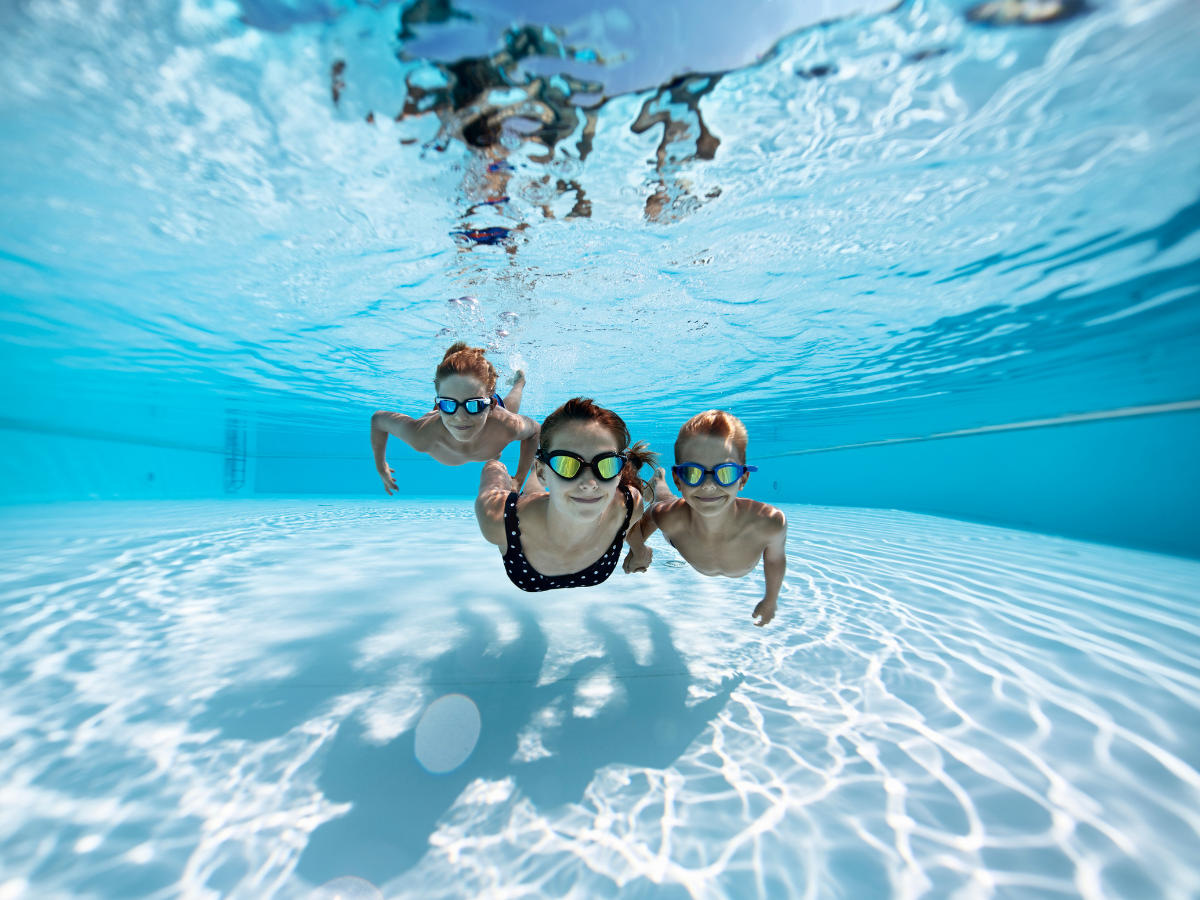 Family swimming