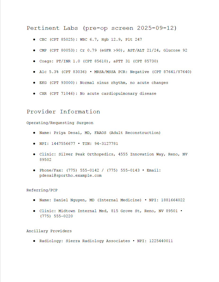 Sally Smith - Medical Record 4