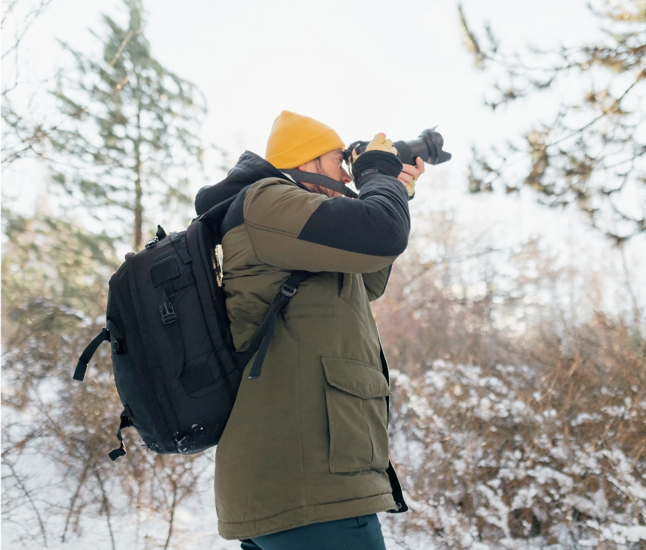 A man taking a photoshoot of the nature