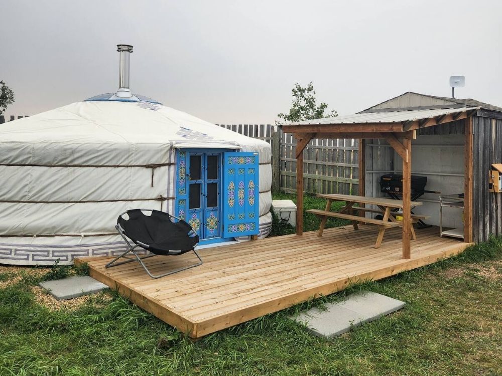 Yurt exterior.