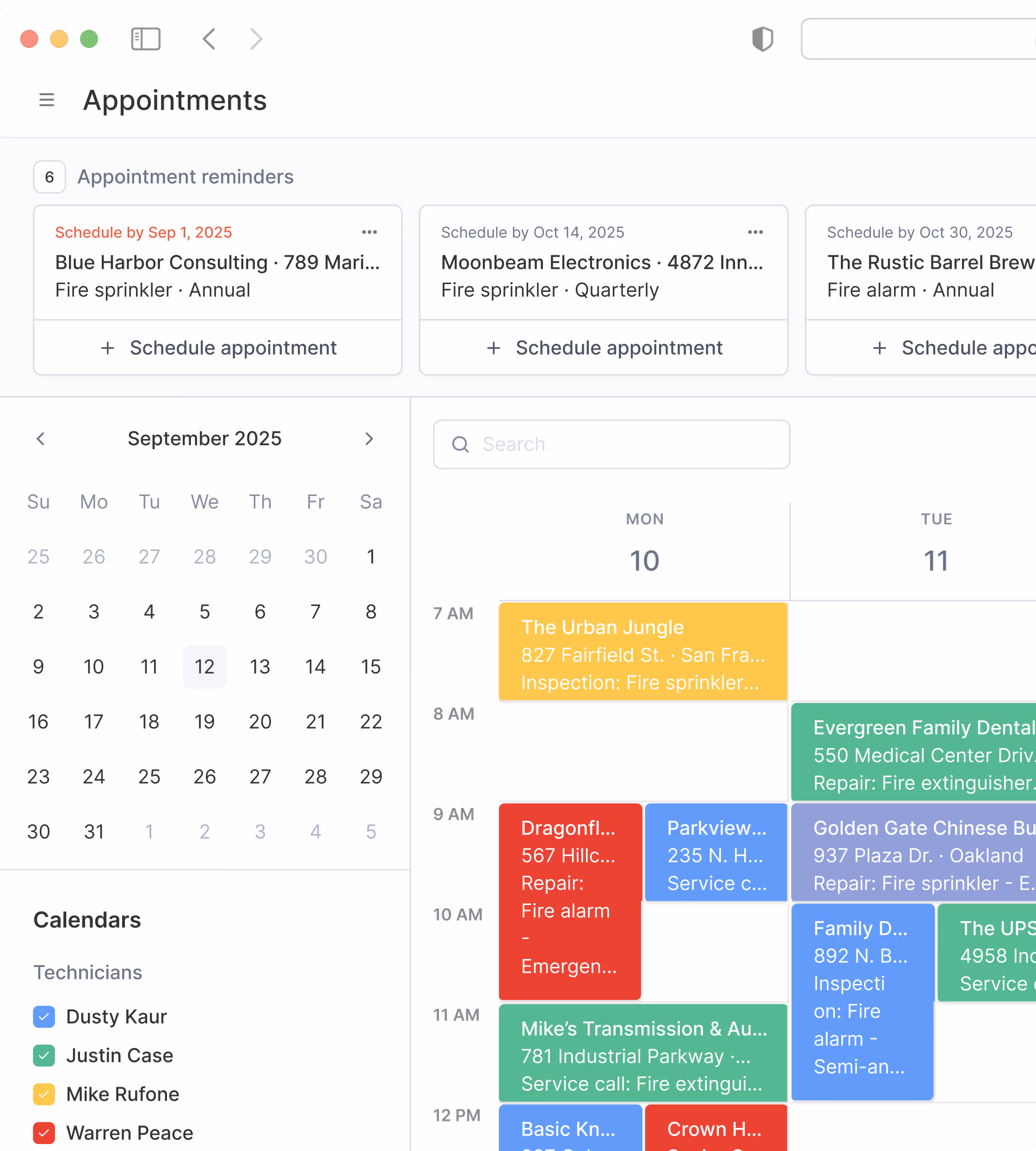A screenshot of a calendar on a mobile device.