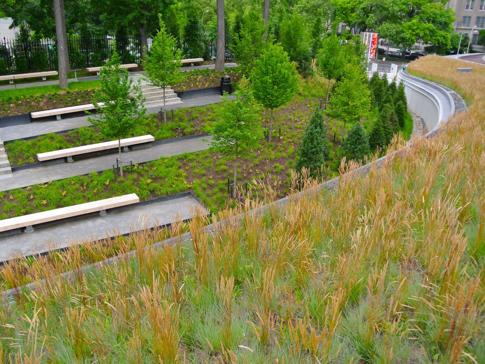 Landscape at Brooklyn Botanic Garden Visitor Center by HMWhite