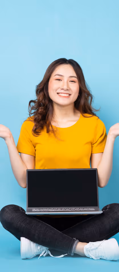 A cheerful girl with a big smile, representing joy and positivity in performance tuning and workflow automation.