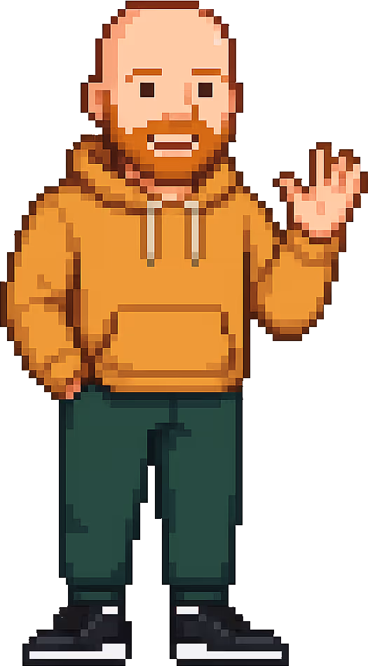 A pixelated avatar of Thomas.